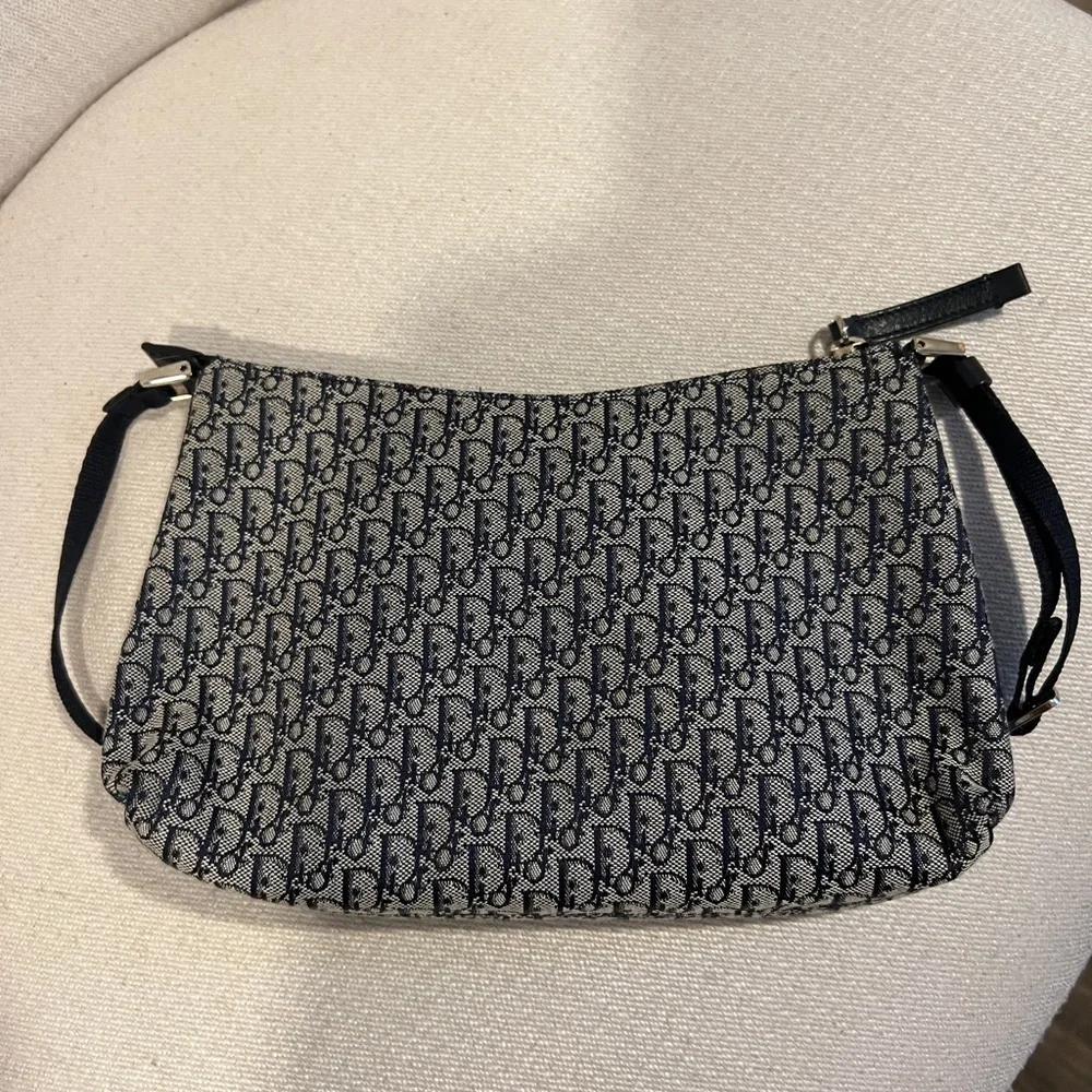 Christian Dior Vintage Trotter Pochette Shoulder Bag Diorissimo Canvas - Picture 3 of 10